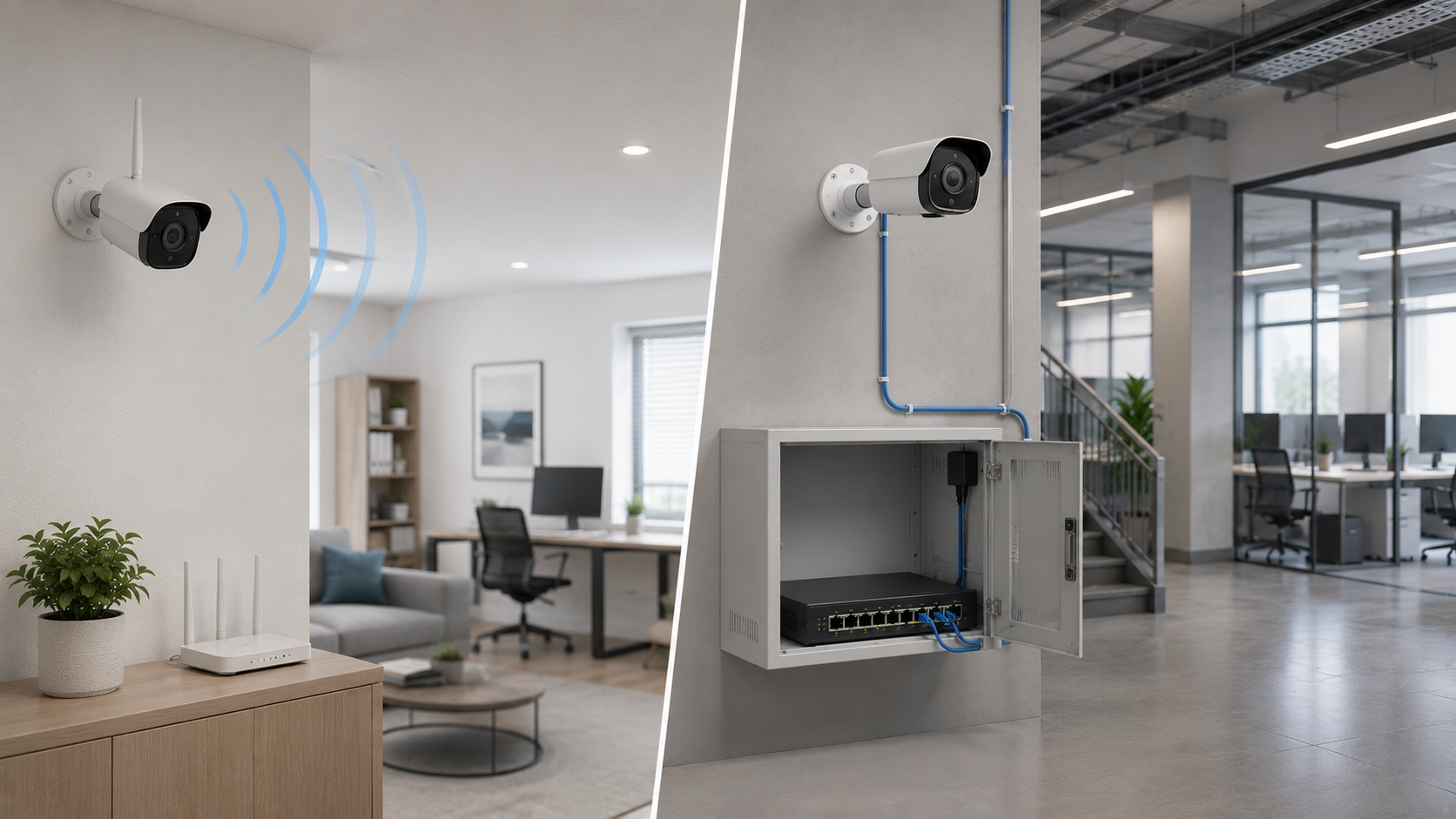 Когда выбрать беспроводное видеонаблюдение, а когда кабель Сравнение Wi-Fi и проводного видеонаблюдения