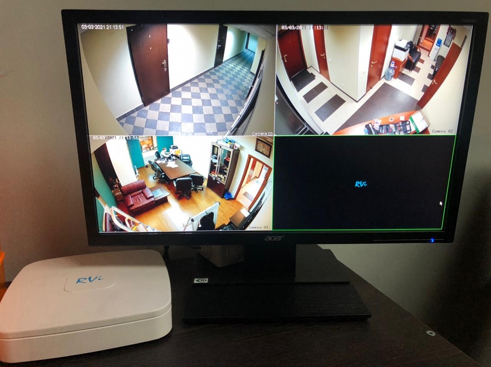 Система видеонаблюдения для офиса на 3 камеры
